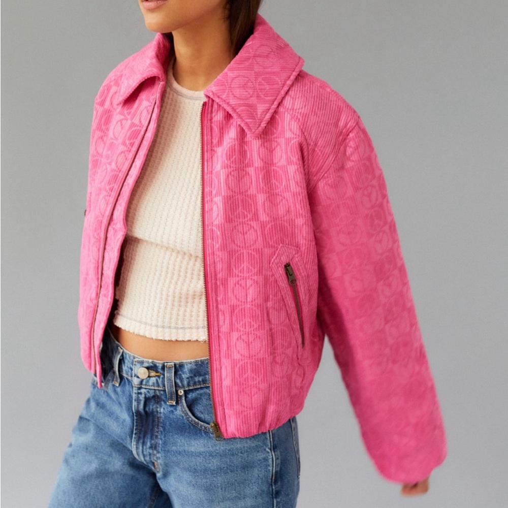Urban Outfitters Femme Peace Sign Embossed Jacket - Picture 2 of 3